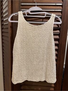 Sleeveless Cream Crochet Tank Top Ann Taylor